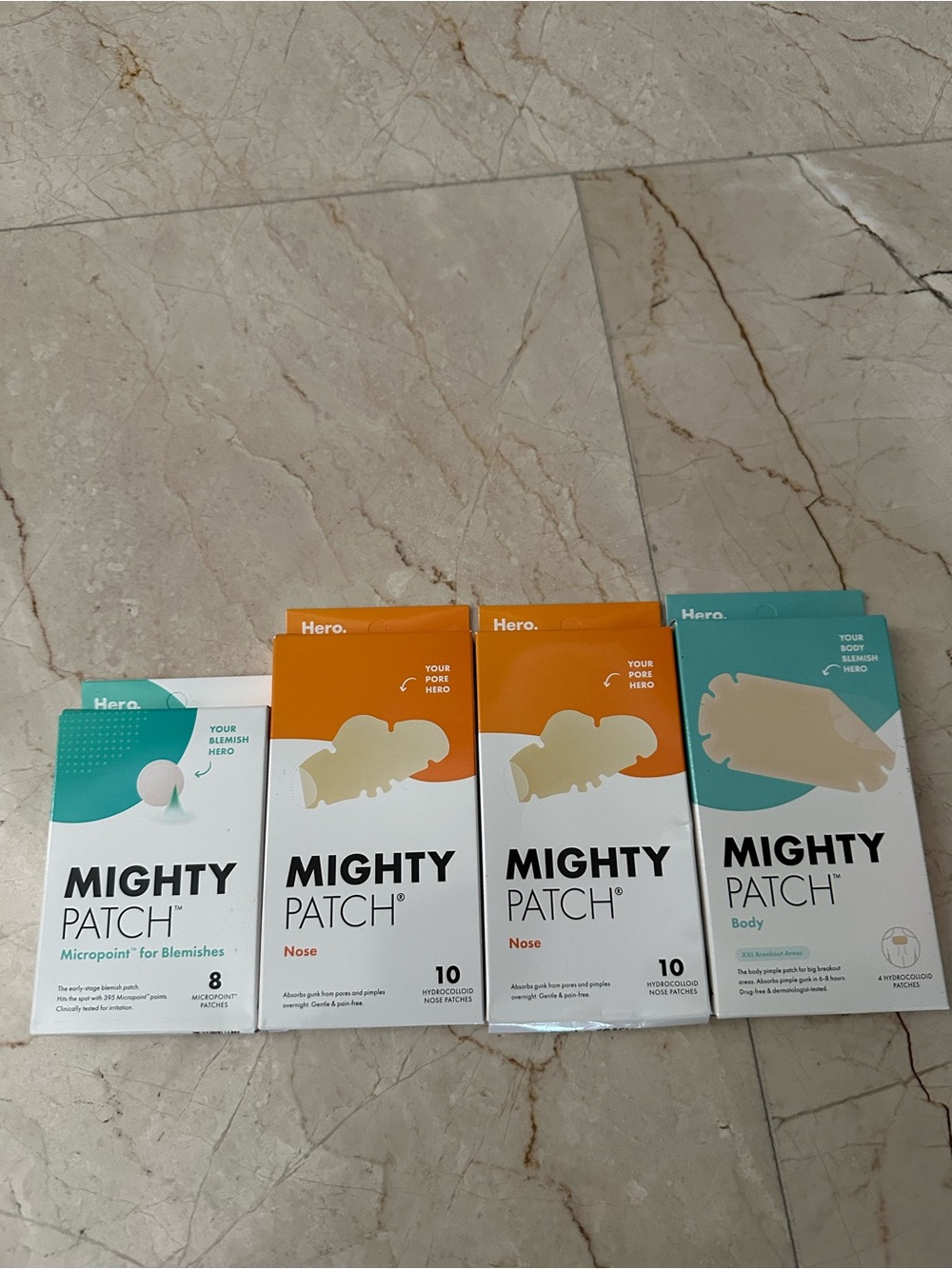 HERO mighty patch 4 boxes  - nose x 2, body and micro point for blemishes sealed